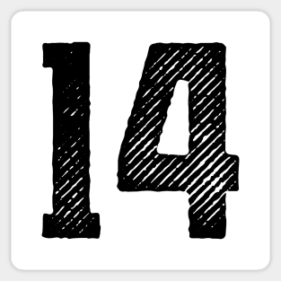 Rough Number 14 Sticker